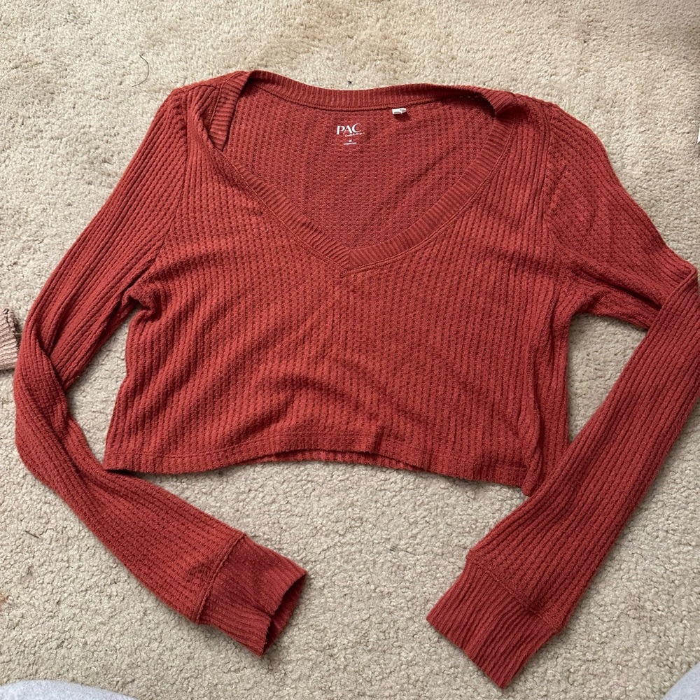 Burnt orange cropped long sleeve